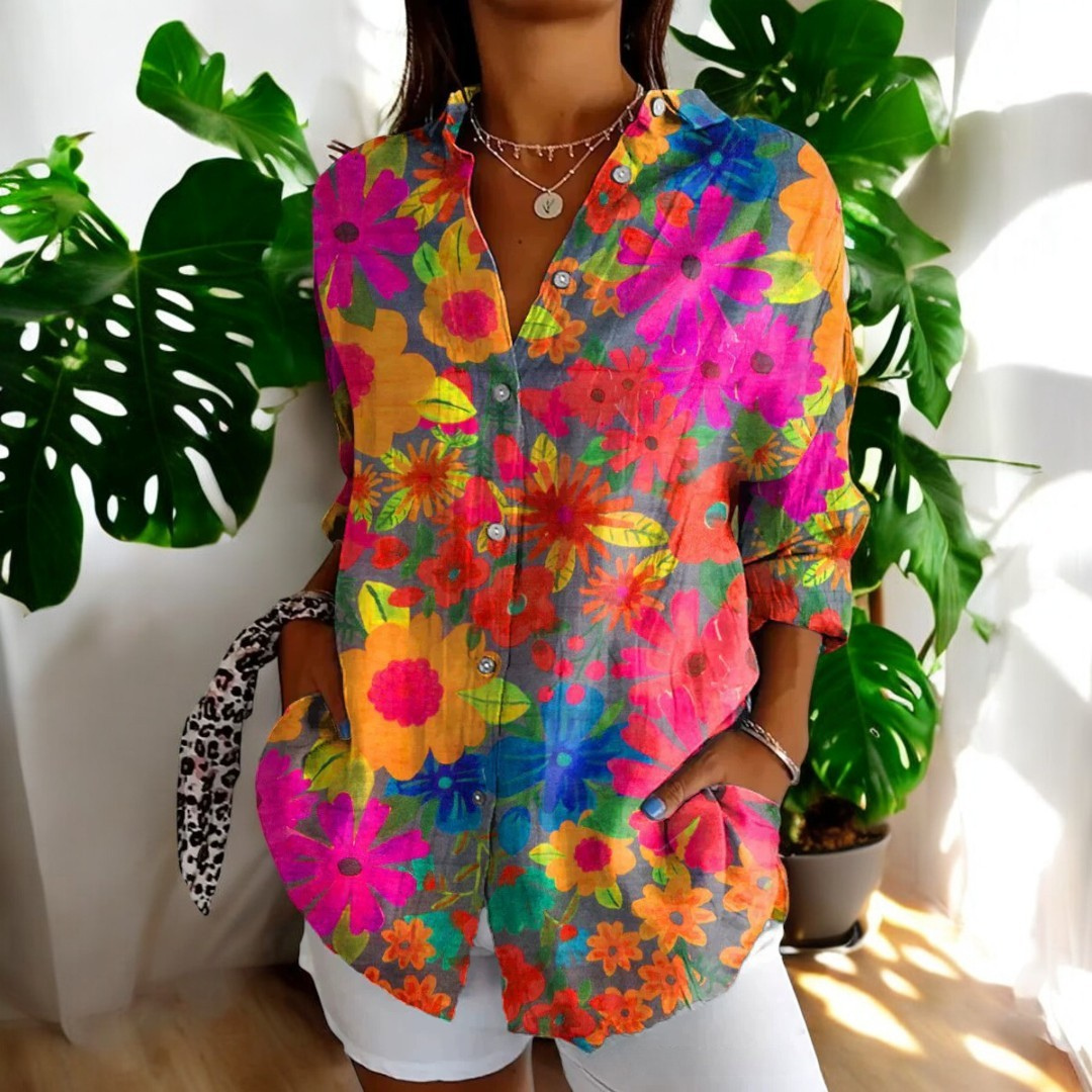 Lucy™ - Floral Breeze Button-Up-Hemd
