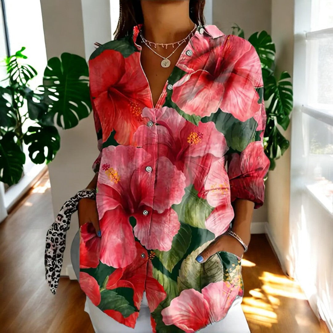 Lyla™ - Floral Breeze Button-Up-Hemd