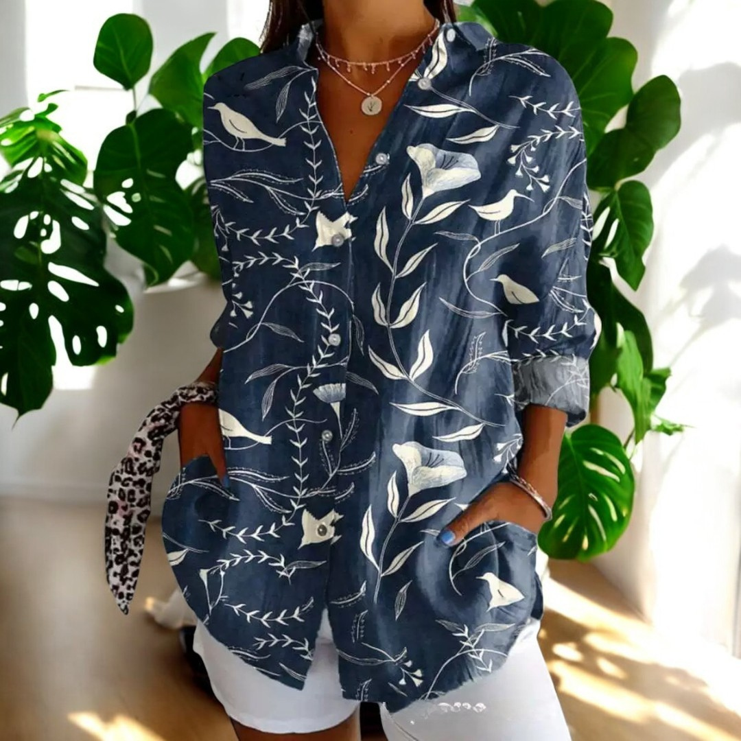 Amber™ - Floral Breeze Button-Up-Hemd