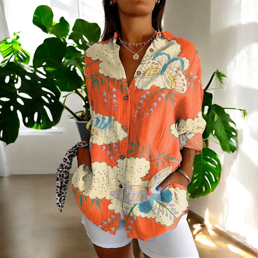 Maryam™ - Floral Breeze Button-Up-Hemd