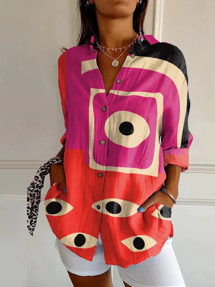 Mia™ - Floral Breeze Button-Up-Hemd