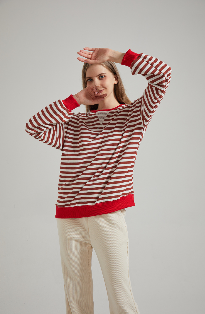 LENA™ Oversized stribet sweater