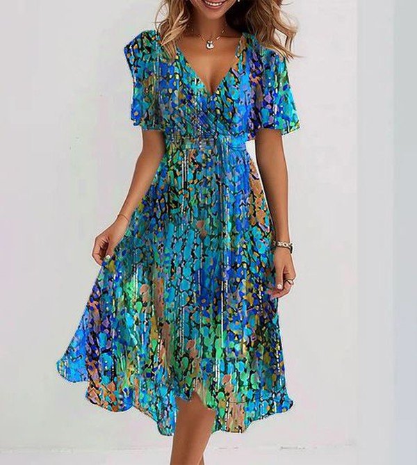 Sapphire™ – Breezy Blue Midi Kjole