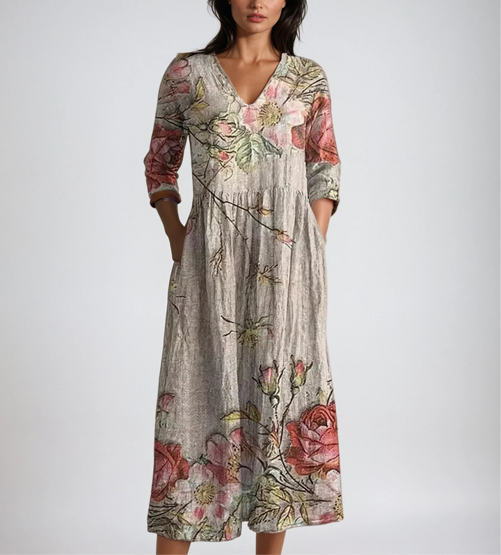 DACE™ – Blomstret Maxi Kjole