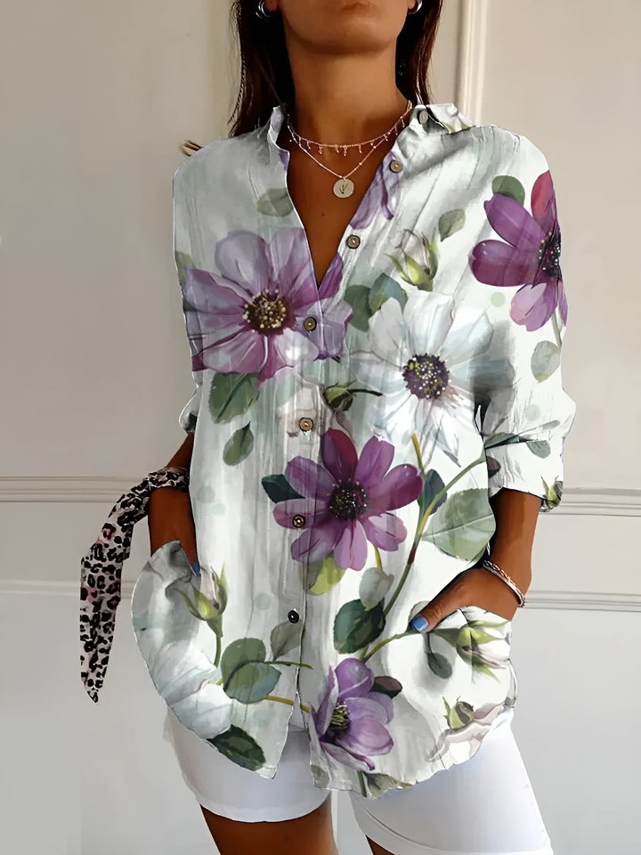 Amara™ - Floral Breeze Button-Up-Hemd